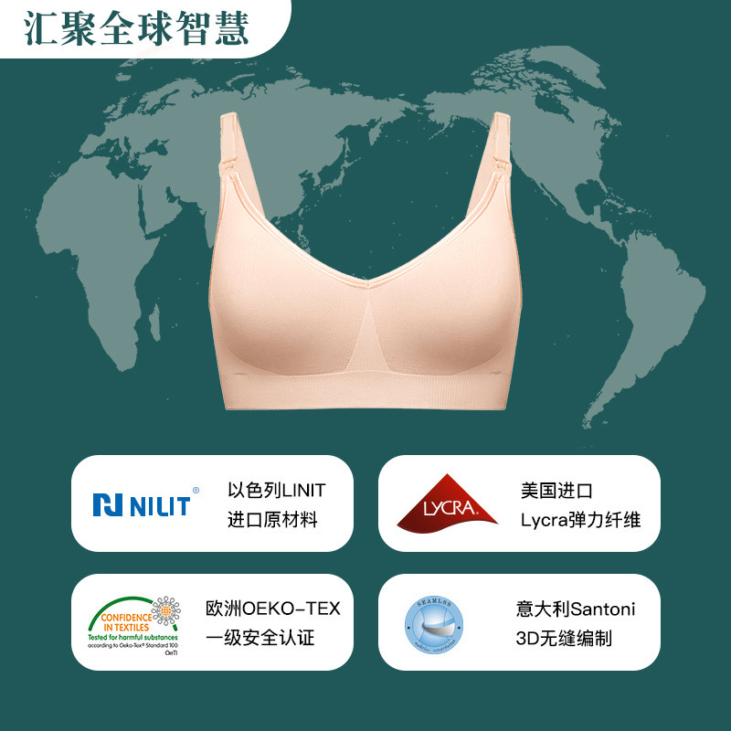 孕妇文胸聚拢防下垂喂奶夏季bra 意巢哺乳文胸
