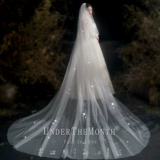 Новая невеста замужем за главной свадебной вуалью, длинная корейская свадебная вуал, фильм сфотографированный длинная вуаль