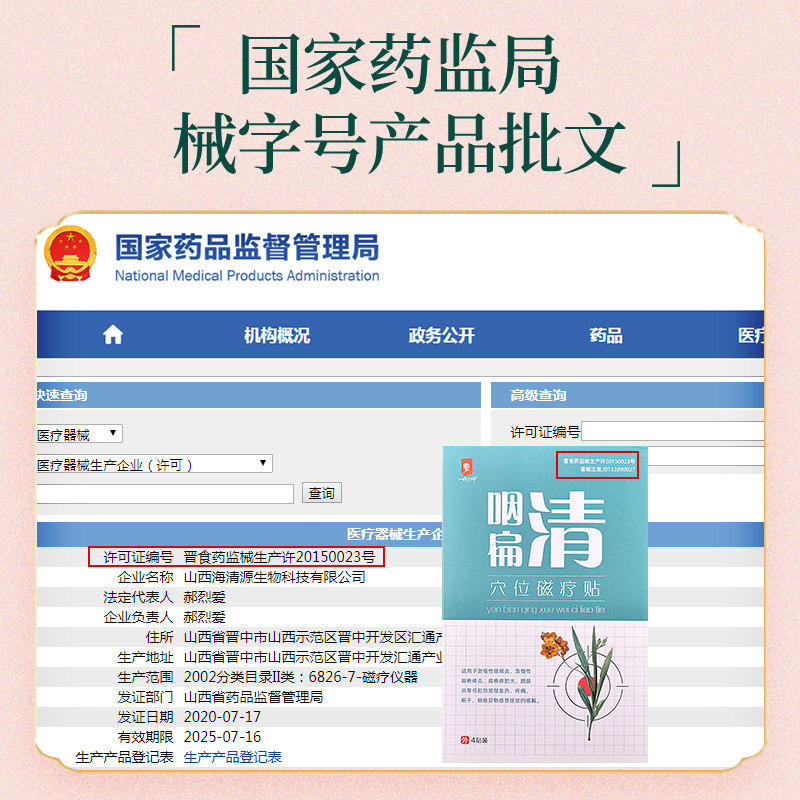 一代宗师咽扁清穴位磁疗贴咽喉炎 一代宗师膏药贴（器械）