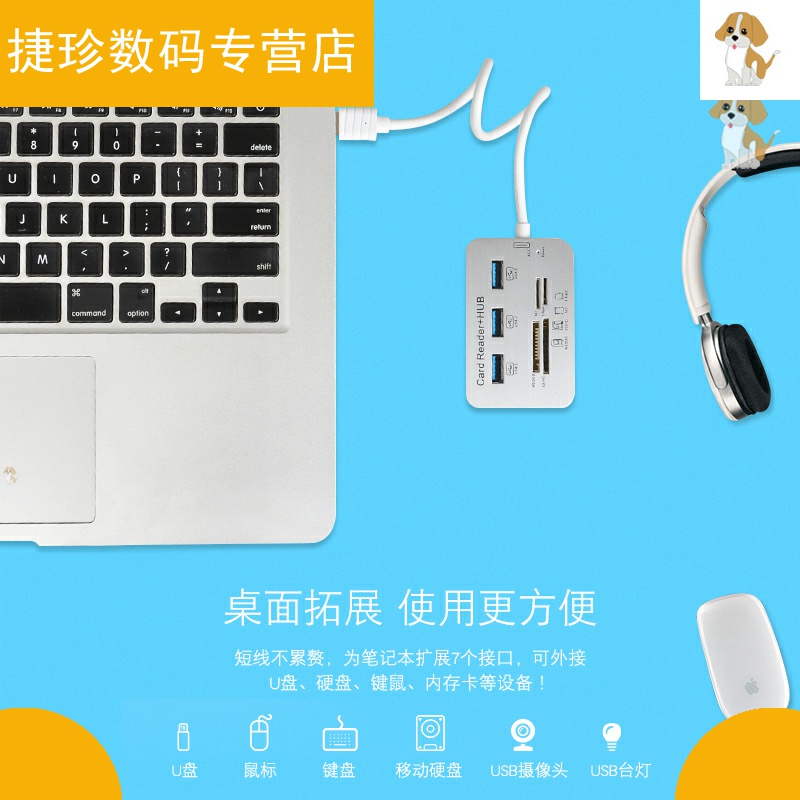 usb3.0高速读卡器多合一适用于金士顿闪迪tf千sd卡通用多功能u盘手机电脑两用小型大卡单反相机转换器 - 图0