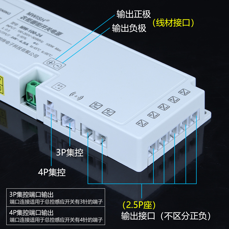 明纬衣柜酒柜橱柜灯专用电源220转24V12V灯带变压器杜邦接口感应 - 图2