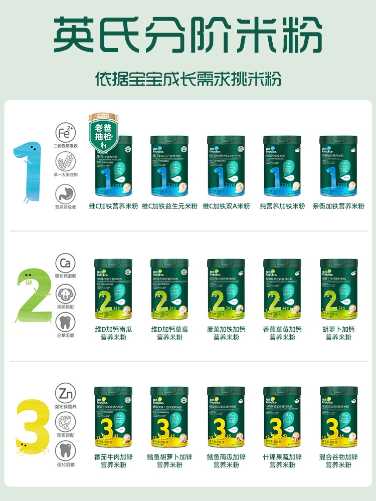 【拍2件】英氏维C米粉高铁米糊罐装258g