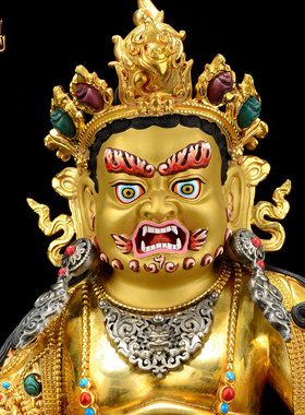 鎏金黄财神铜像铜器装饰雕像摆件