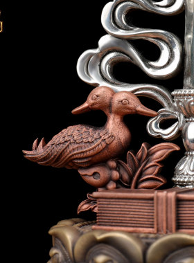 藏老喵三色铜文殊剑家用客厅摆件