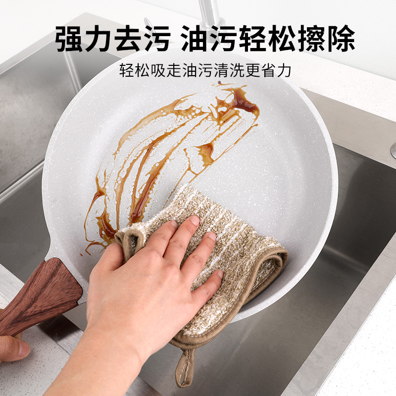 厨房专用抹布家用不沾油吸水毛巾不掉毛擦桌布家务用品清洁洗碗布 - 图2