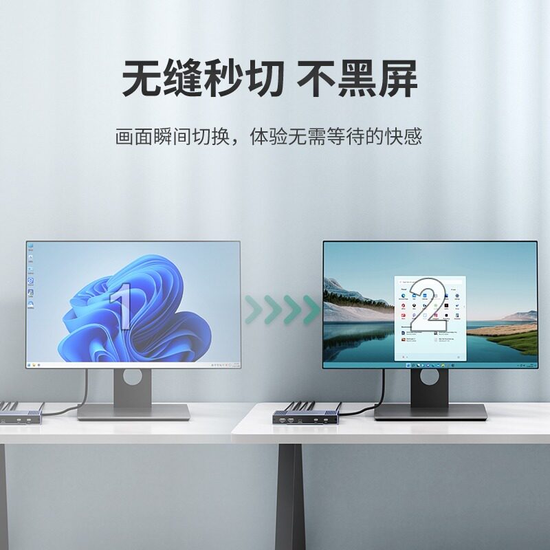 迈拓维矩 MT-HK201W 2口kvm切换器二进一出HDMI显示器电脑主机屏幕监控鼠标键盘一拖二共享器无缝切屏不黑屏
