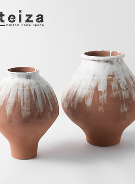 Oteiza新中式侘寂风陶瓷花瓶摆件样板间售楼处酒店客厅装饰品花器