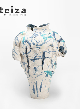 Oteiza现代简约侘寂风抽象艺术花瓶酒店民宿博古架客厅关花器摆设