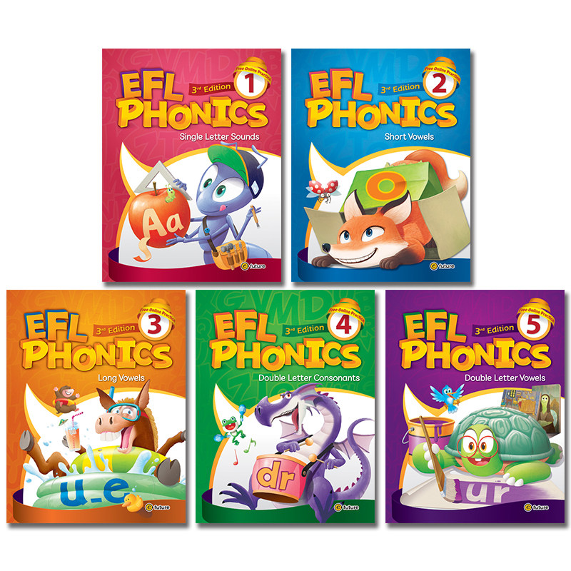 少儿英语自然拼读教材 EFL Phonics 1/2/3/4/5级 麦克森eflphonics 26个字母发音儿童启蒙英语培训教材 含在线学习APP