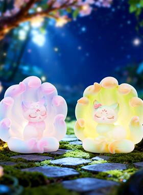 网红热同饰款星A122河入梦九尾狐小灯潮卖流摆件盲唯美古风桌面装
