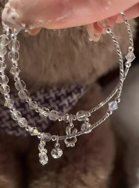 芋头波波切割白水晶手链