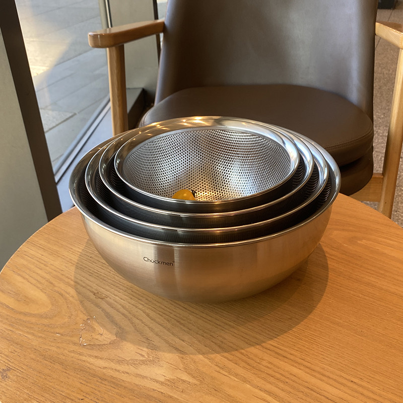 Chockmen 18/10不锈钢沥水篮套装洗菜盆料理盆淘米盆漏盆洗水果盆,淘宝优惠券,粉丝福利购,淘宝优惠卷