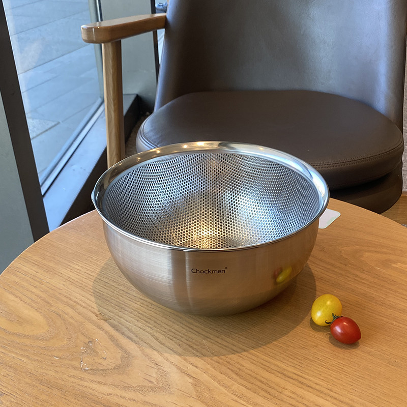 Chockmen 18/10不锈钢沥水篮套装洗菜盆料理盆淘米盆漏盆洗水果盆,淘宝优惠券,粉丝福利购,淘宝优惠卷