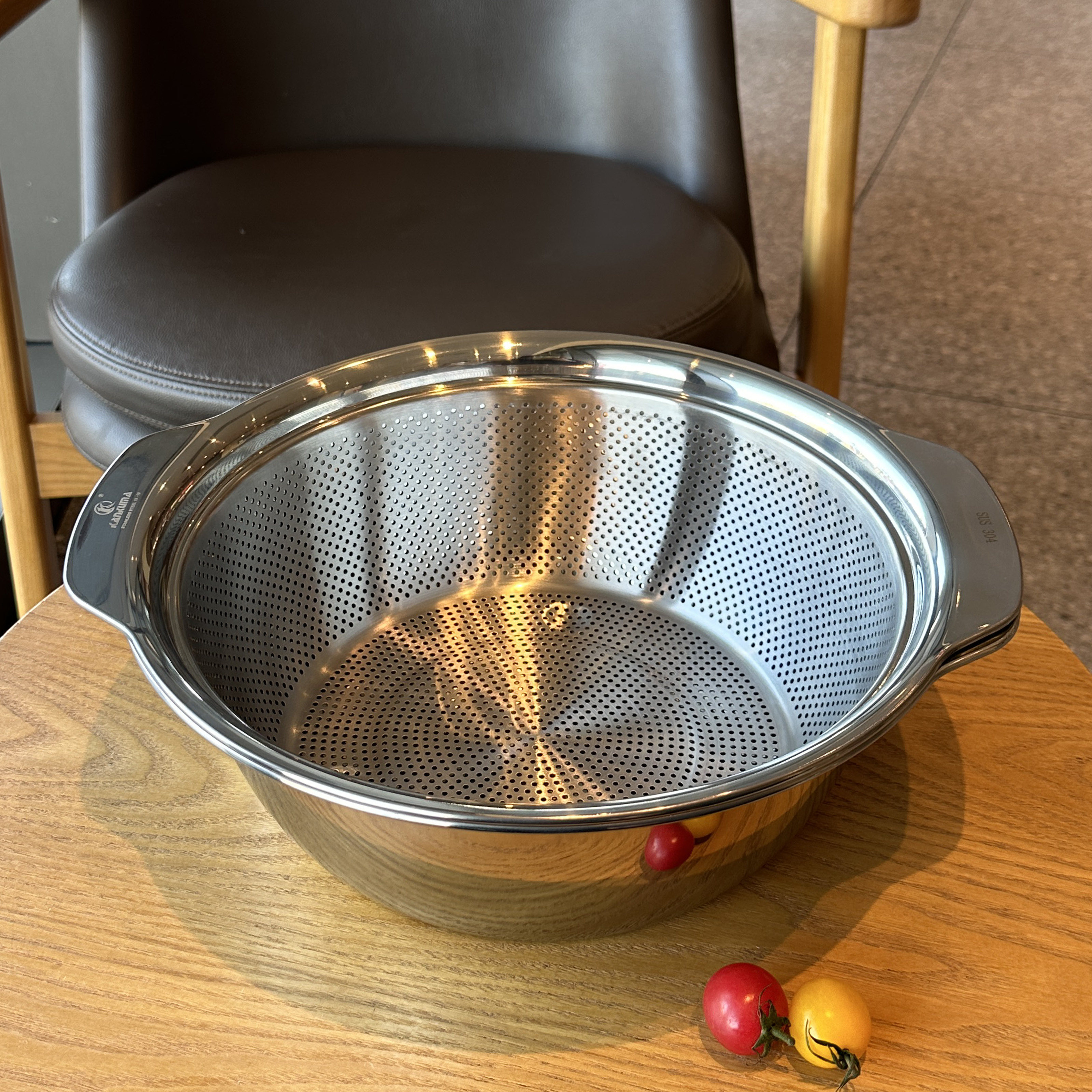 304不锈钢沥水篮套装滤水洗菜盆洗米淘米盆水果篮两件套双耳加厚,淘宝优惠券,粉丝福利购,淘宝优惠卷