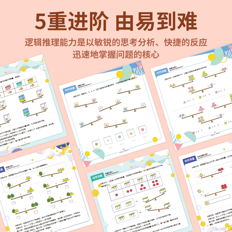 利特古力等量代换天平原理儿童数学逻辑思维训练玩具幼小衔接教材 - 图3