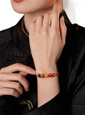 善堂缘品2025年五路財神寓意红绳手链好运珠男女款复古中国风饰品