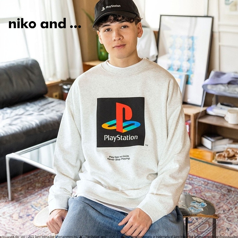 niko and ...PlayStation限定合作系列2025春秋廓形卫衣男284331 - 图0