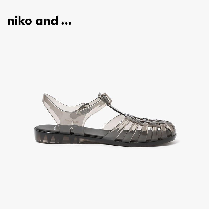 niko and ...凉鞋女夏季透明包头低跟镂空平底鞋267587,淘宝优惠券,粉丝福利购,淘宝优惠卷