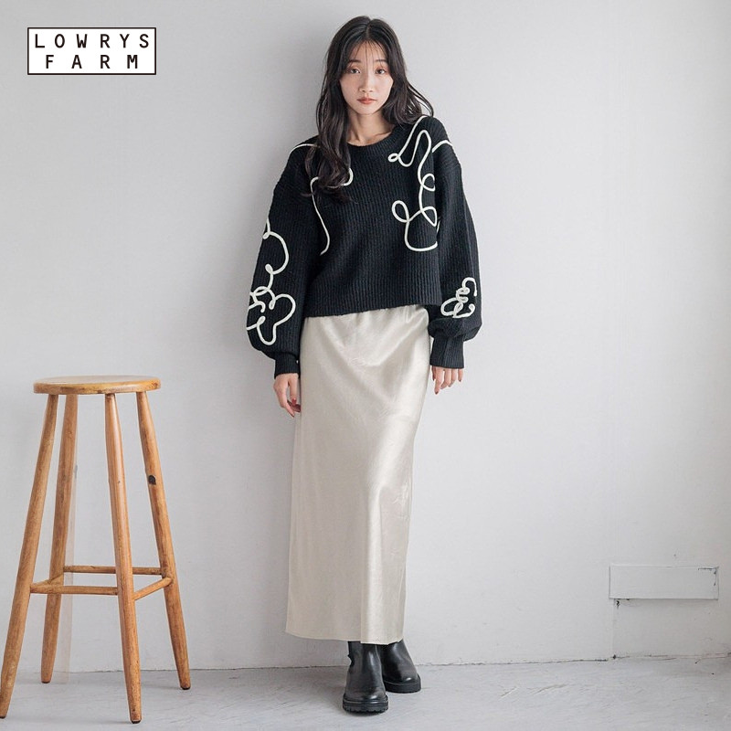 LOWRYS FARM毛针织衫女冬季新款线条显瘦宽松气质毛衣250616,淘宝优惠券,粉丝福利购,淘宝优惠卷
