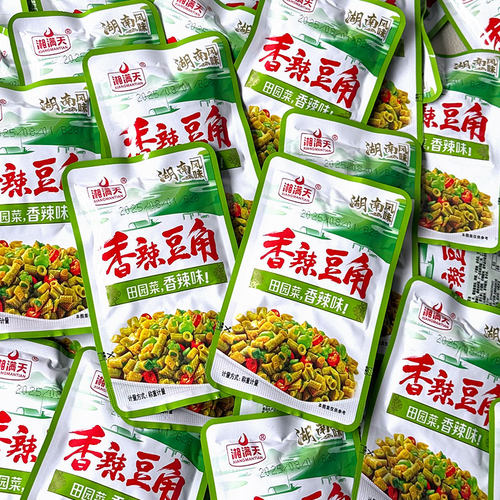 湘满天香辣豆角小包装酸豆角泡菜即食休闲零食下饭菜湖南特色500g - 图0