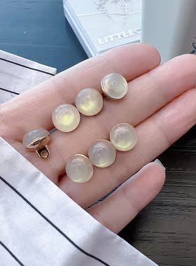 金属猫眼石纽扣服饰扣子百搭圆形女装饰开衫针织衫衬衫珠光高档