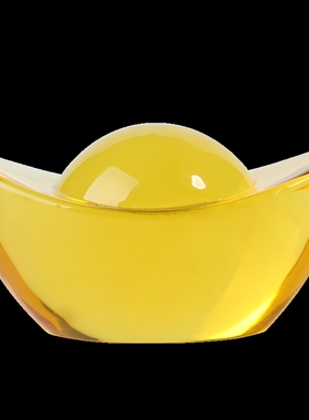 黄水晶金元宝财神居家摆件工艺品开业送礼新居佛婚礼装饰玻璃