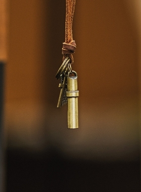 原创复古口哨吊坠牛皮绳项链街头个性嘻哈男女毛衣链