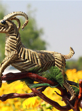 草精灵棕叶摆件田园书房特色