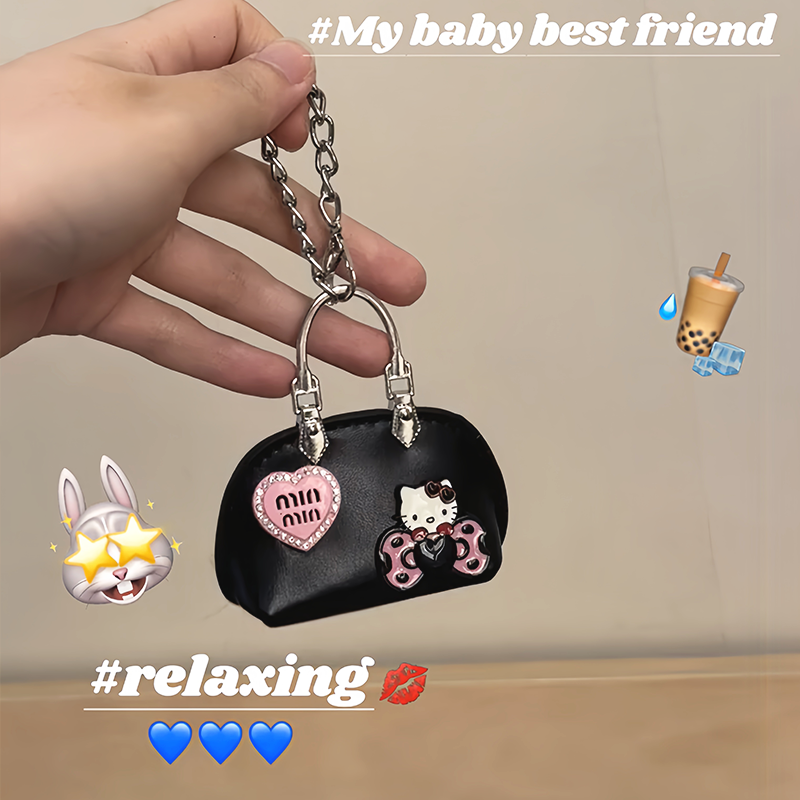 哈喽kitty包包挂件可爱迷你包挂饰精致金属链条手提包钥匙扣装饰,淘宝优惠券,粉丝福利购,淘宝优惠卷