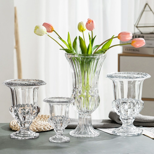Retro Creative Light Luxury Light Light Glass Vase Прозрачный цвет хрустального цветка цветка римская ваза Ins B & B