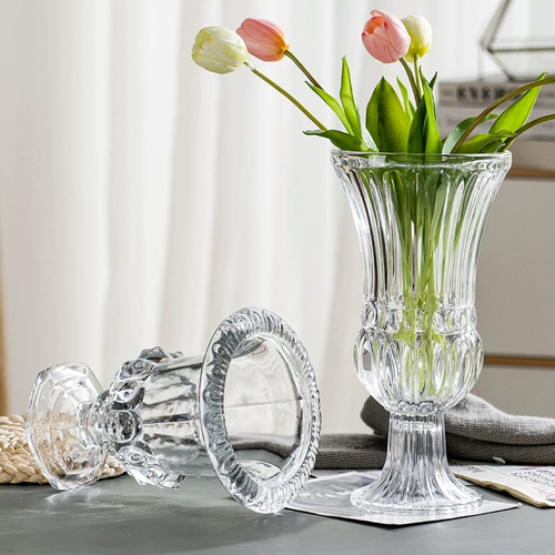 Retro Creative Light Luxury Light Light Glass Vase Прозрачный цвет хрустального цветка цветка римская ваза Ins B & B