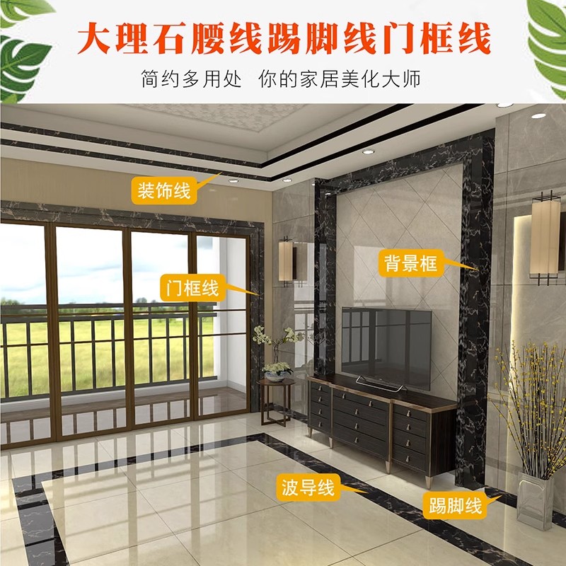 自粘踢脚线墙贴防水窗台遮丑门框包边翻新地板墙角波导线腰线贴纸 - 图0