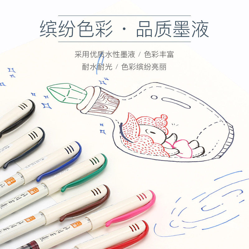 日本pilot百乐秀丽笔SVFM-20EF彩色直液式科学软毛笔学生小楷练字书法笔,淘宝优惠券,粉丝福利购,淘宝优惠卷