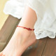Cinnabar anklet women's natural genuine red rope anklet