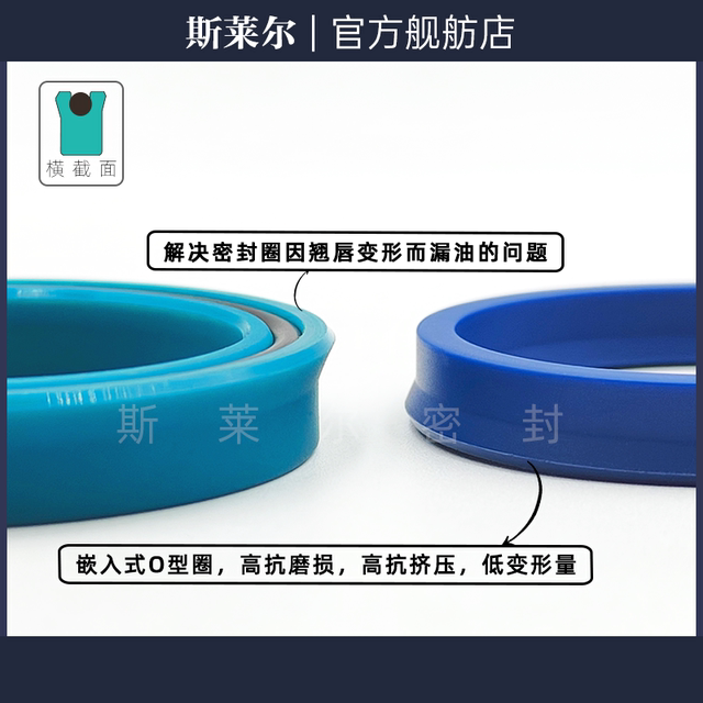 进口美制加强油封BA/BAS替代 液压油缸轴用Y/U型密封USA 1.000