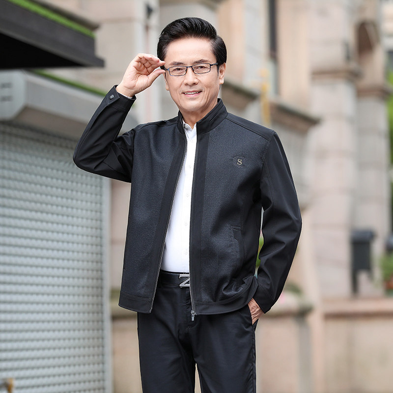 爸爸装40男装50岁父亲中老年夹克 珂柚熙夹克