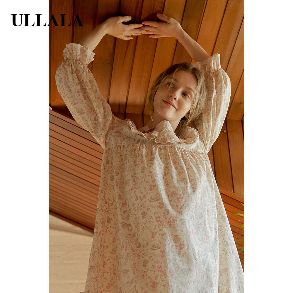 ullala韩国乌拉拉中长碎花薄款睡裙 ullala睡衣/家居服套装