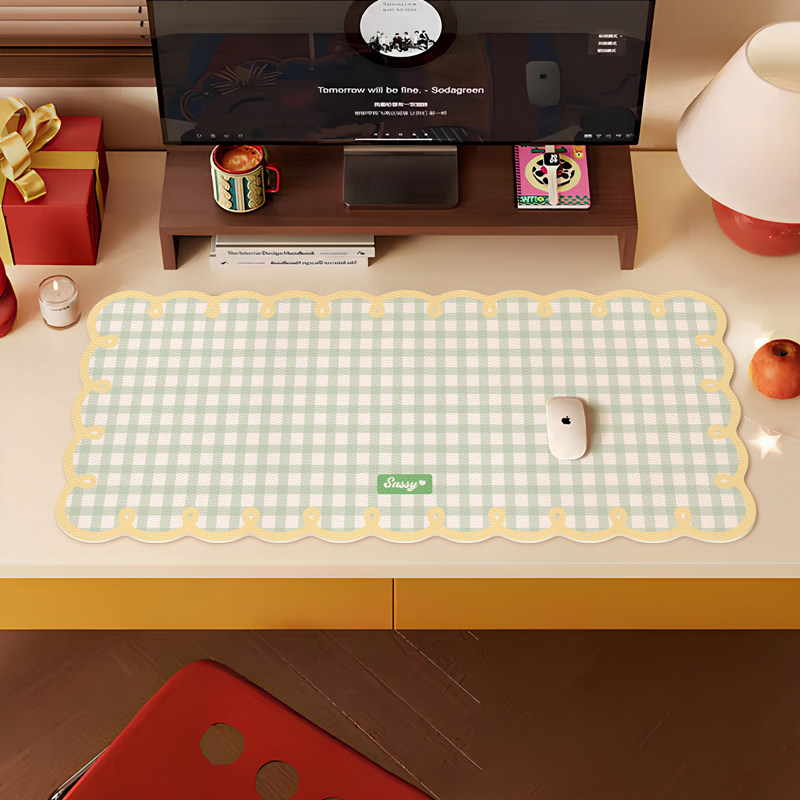 奶油风超大鼠标垫女生高颜值办公桌防水防油键盘垫大号桌面书桌垫,淘宝优惠券,粉丝福利购,淘宝优惠卷