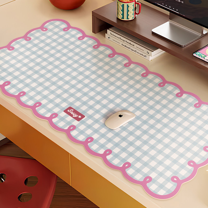 奶油风超大鼠标垫女生高颜值办公桌防水防油键盘垫大号桌面书桌垫,淘宝优惠券,粉丝福利购,淘宝优惠卷