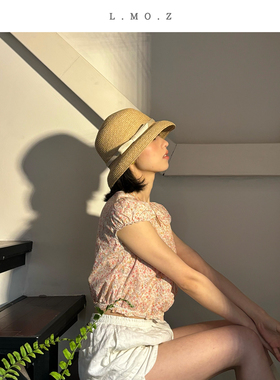 L.MOZ草帽小赫本女定制春夏