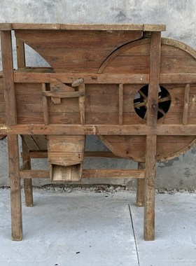 民俗老物件老旧h农具农耕工具老式推车风车木锨影视道具装饰摆件