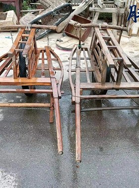 民俗老物件小推车民间旧货手推车独轮手推车农S家乐怀旧装饰摆件