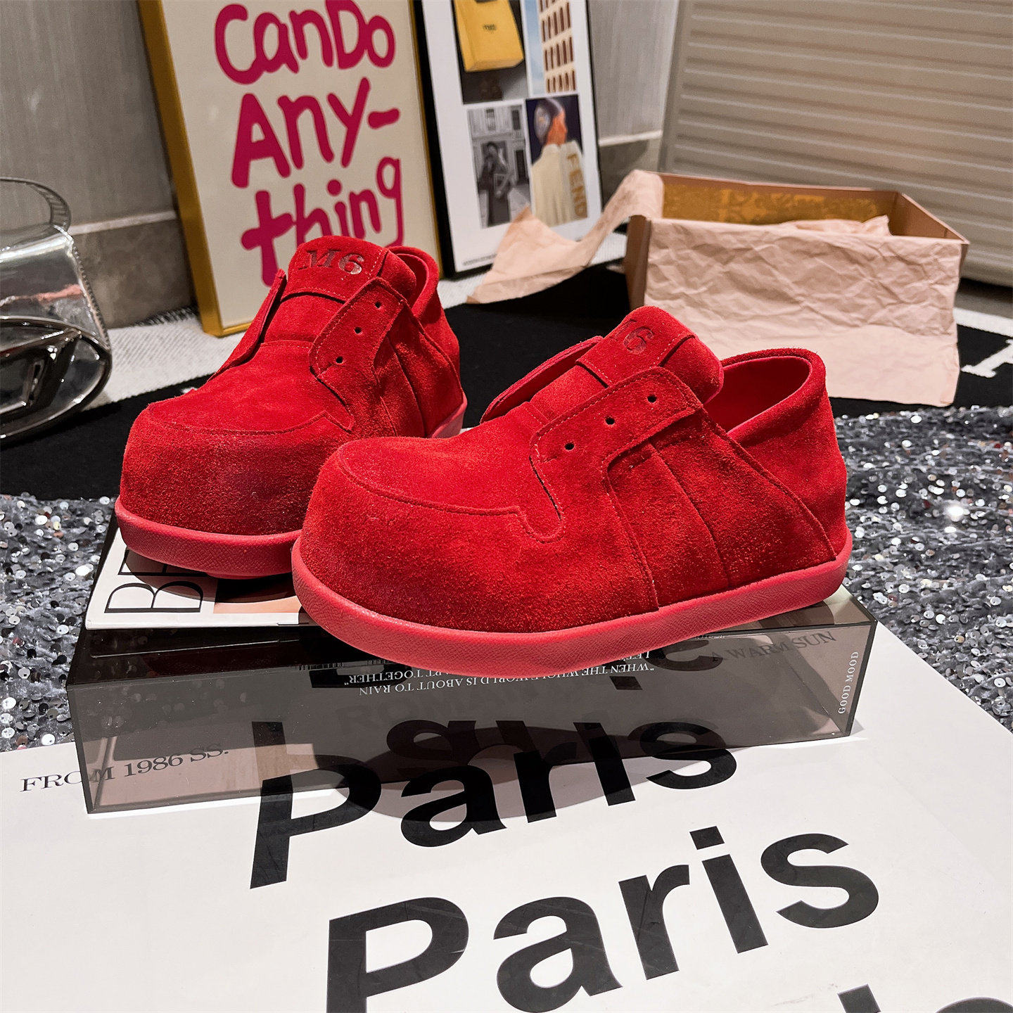 真皮版~豹纹反毛皮一脚蹬乐福鞋勃肯鞋复古豆豆鞋平底鞋大头女鞋,淘宝优惠券,粉丝福利购,淘宝优惠卷