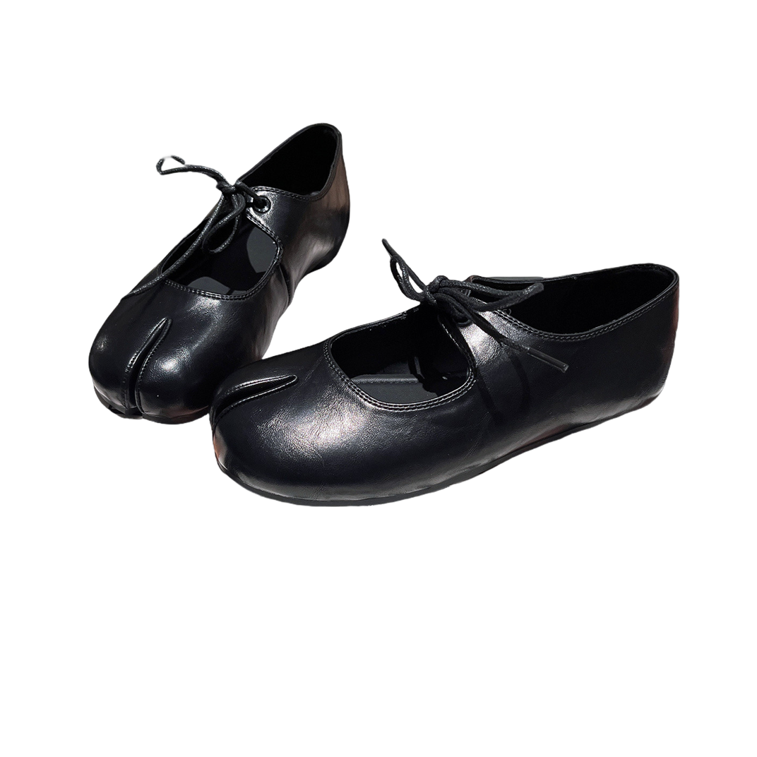 软皮版~欧货系带一字玛丽珍分趾猪蹄鞋平底鞋单鞋乐福鞋小皮鞋女,淘宝优惠券,粉丝福利购,淘宝优惠卷