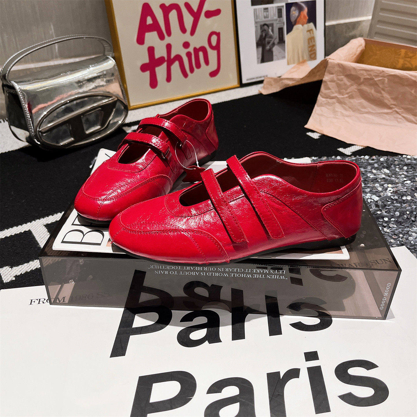 羊皮版~漆皮芭蕾风真皮一字玛丽珍小红鞋平底浅口单鞋乐福鞋女鞋,淘宝优惠券,粉丝福利购,淘宝优惠卷