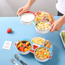 卡通304不锈钢儿童分格餐盘餐具套装