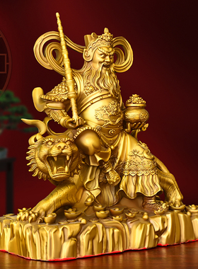 铜武财神赵公明摆件纯骑