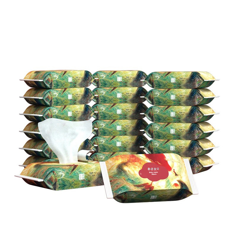 大鱼海棠婴儿湿巾60抽12包 加大加厚宝宝PP湿巾 便携小包湿巾20抽,淘宝优惠券,粉丝福利购,淘宝优惠卷