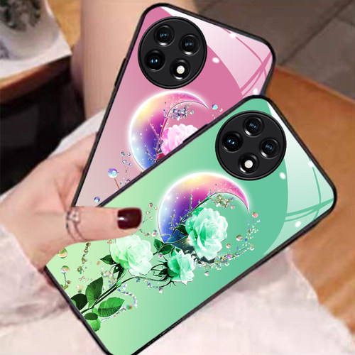 一加11手机壳1加1l时尚镜面玻璃壳1+ L1全包硅胶防摔壹加11女款月亮花网红onePlus 11新款PHB110女PHBl10潮 - 图1