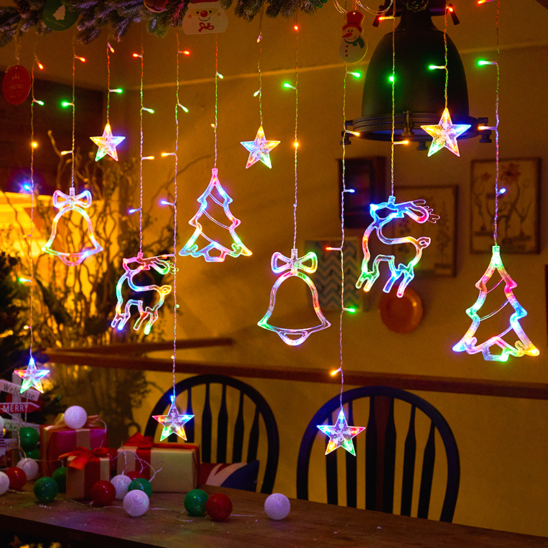 Christmas decoration lights stars lanterns room Spring Festival decoration